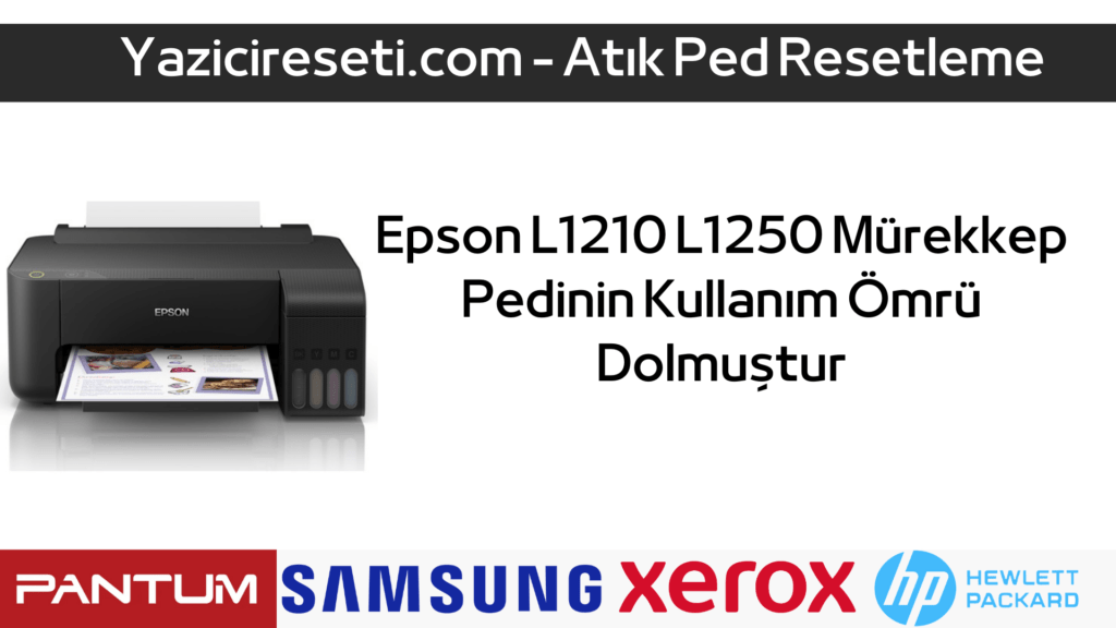 Epson L1210 L1250 Mürekkep Pedinin Kullanım Ömrü Dolmuştur